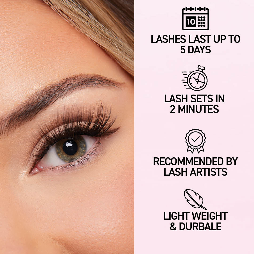 Glam Volume Press On Pre-glued Under-lashes Cluster Lashes & Applicator False Eyelashes ONE V SALON