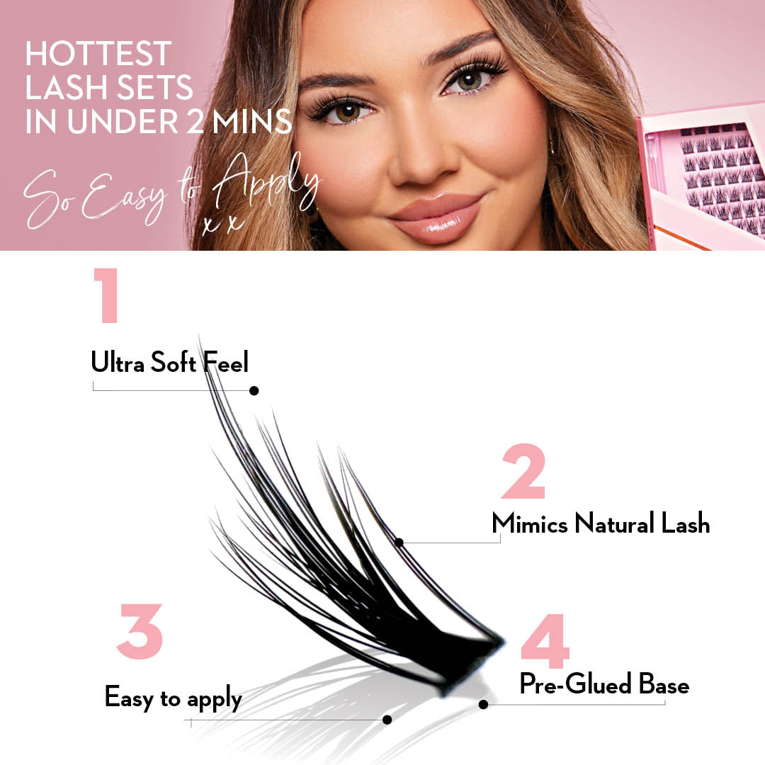 Vixen Press On Preglued Under-lashes Cluster Lashes False Eyelashes ONE V SALON