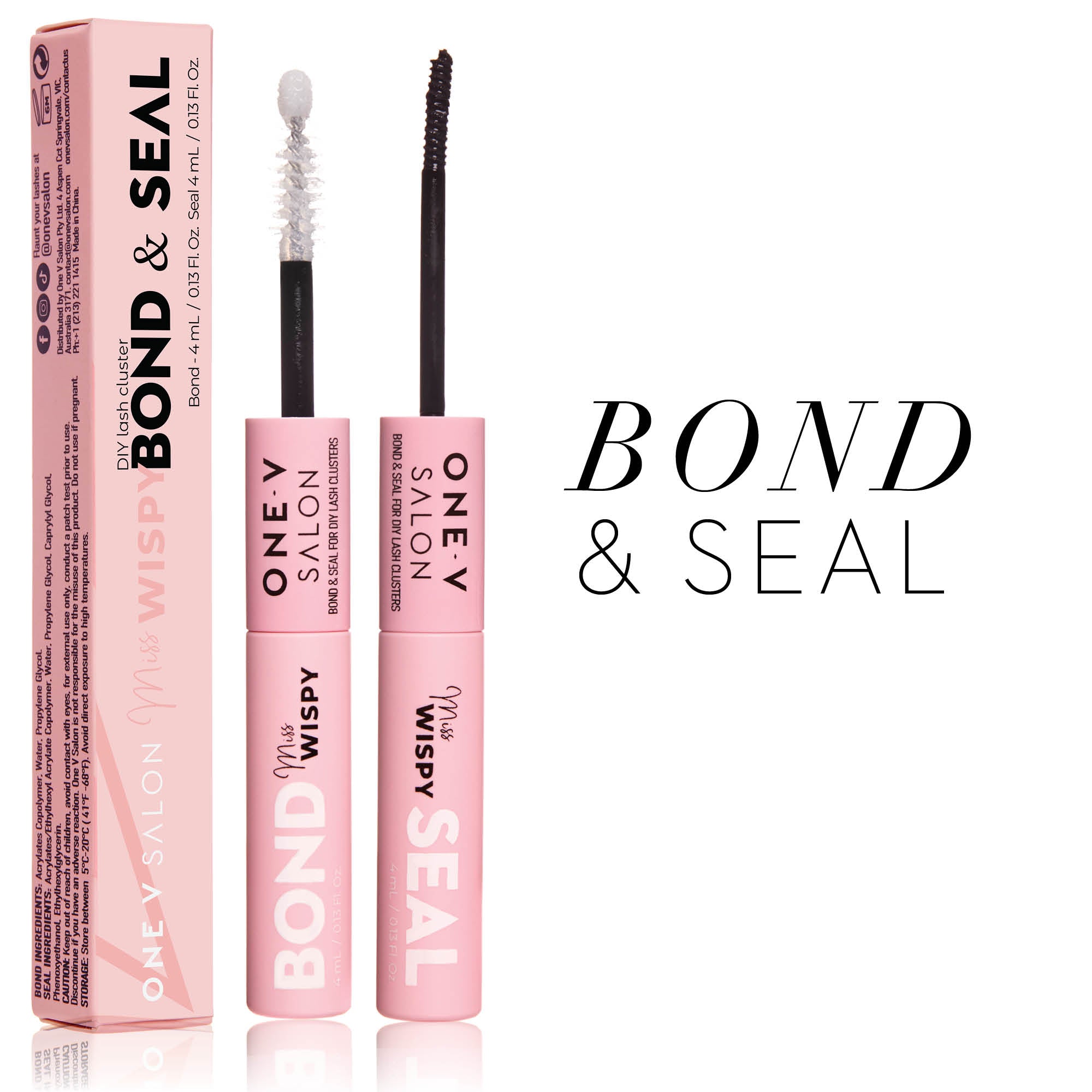Miss Wispy Cluster Lashes - Bond & Seal False Eyelash Adhesive One V Salon