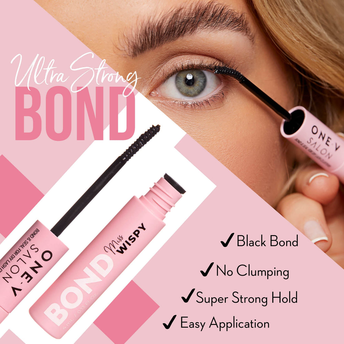 Miss Wispy Cluster Lashes - Bond & Seal False Eyelash Adhesive One V Salon