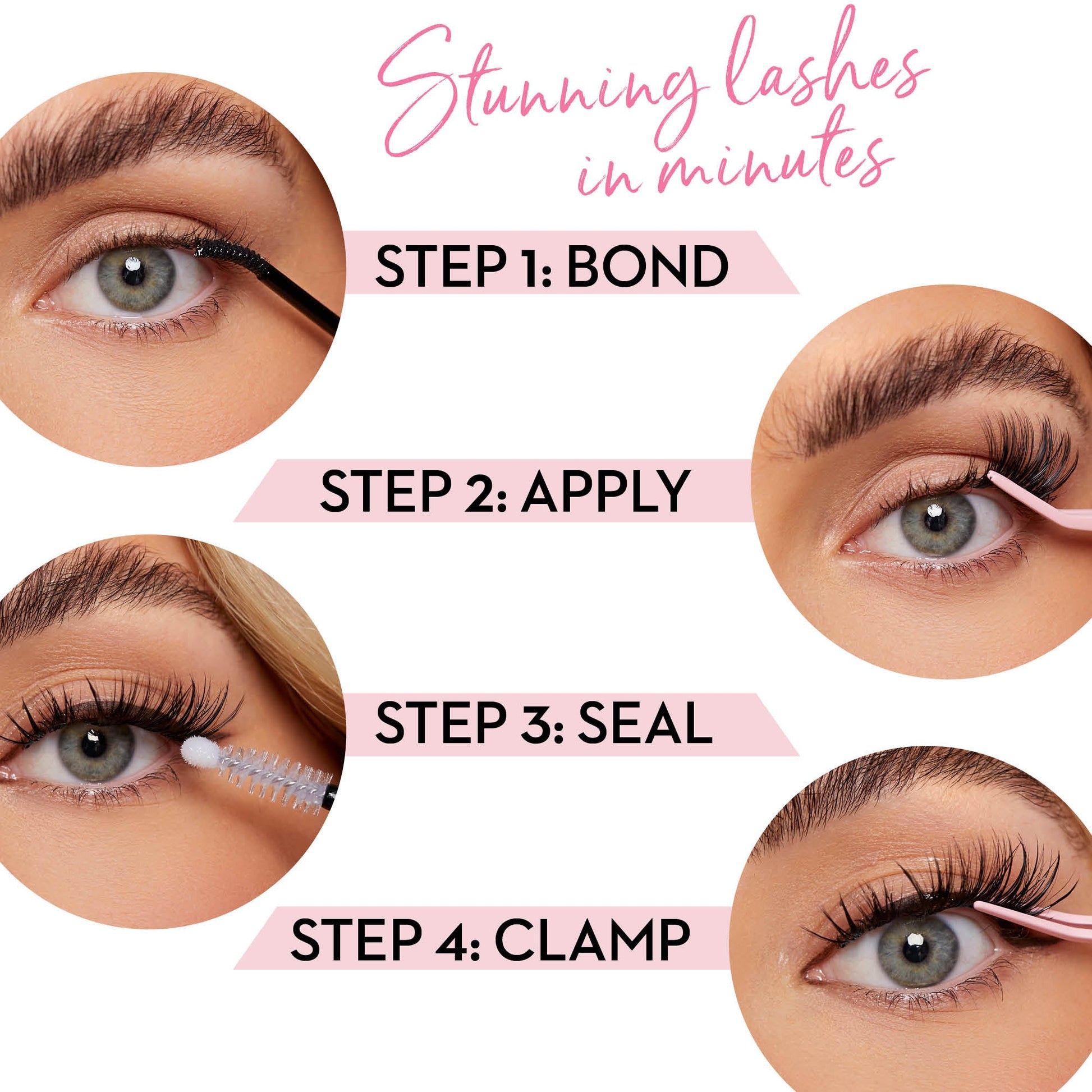 Miss Wispy Cluster Lashes - Bond & Seal False Eyelash Adhesive One V Salon