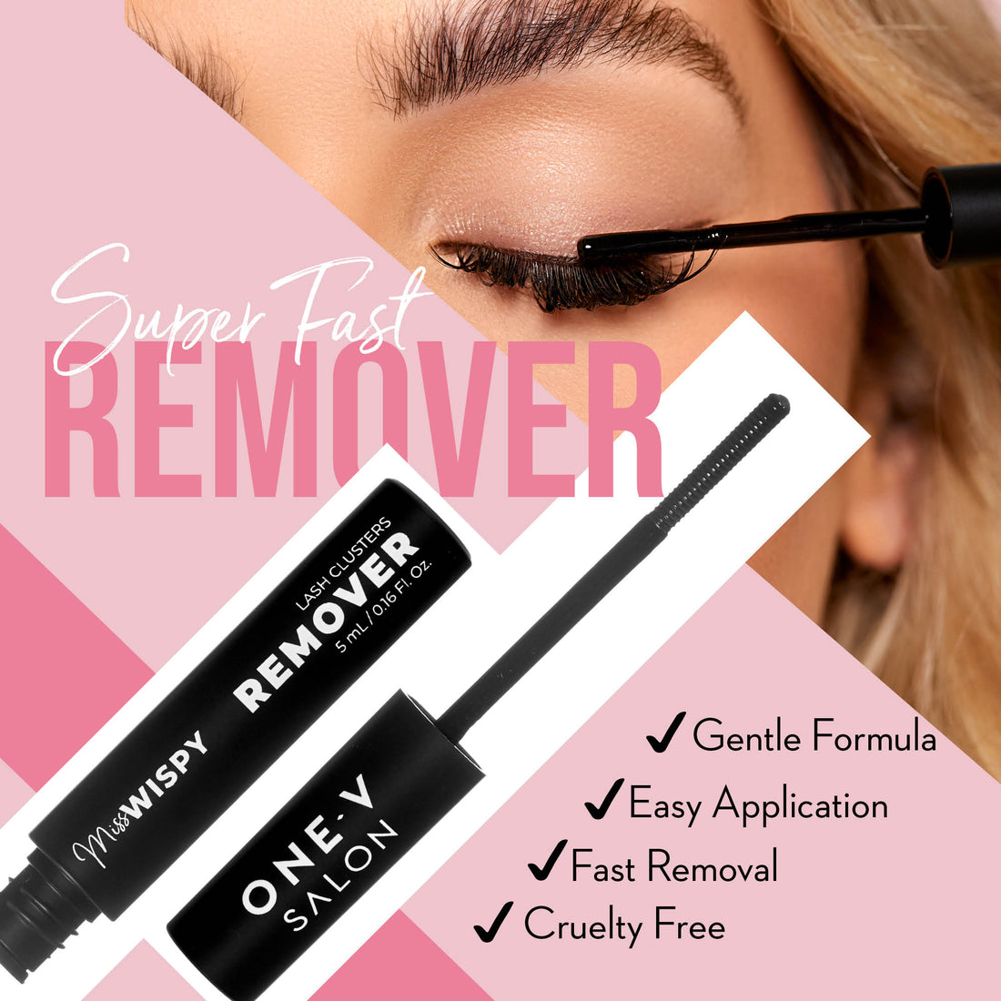 Remover - For Miss Wispy Cluster Lashes False Eyelash Remover OneVSalon   