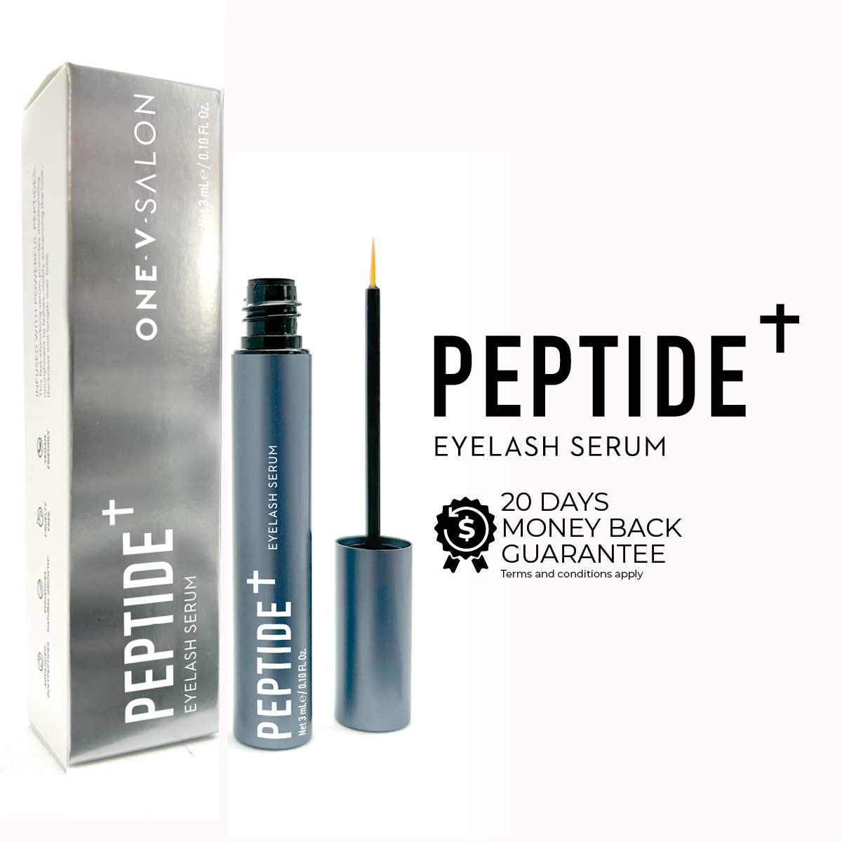 Peptide + Eyelash Growth Serum - Natural Lash Enhancer Lash & Brow Growth Treatments ONE V SALON
