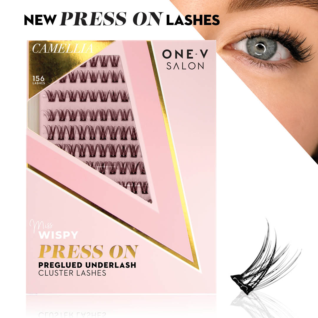 Camellia Wispy Press-On Pre-Glued Cluster Lashes False Eyelashes ONE V SALON
