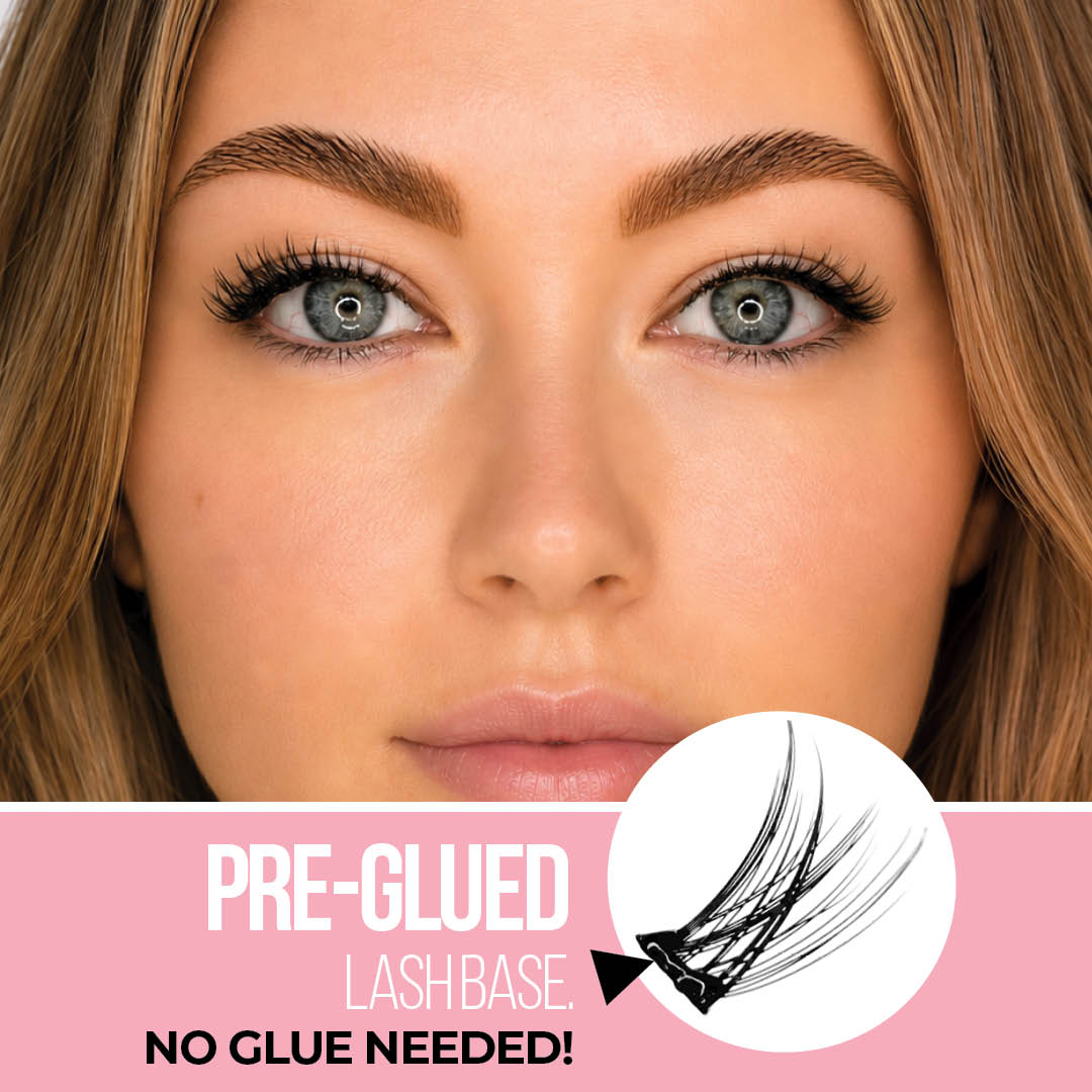 Camellia Wispy Press-On Pre-glued Cluster Lashes & Applicator False Eyelashes ONE V SALON