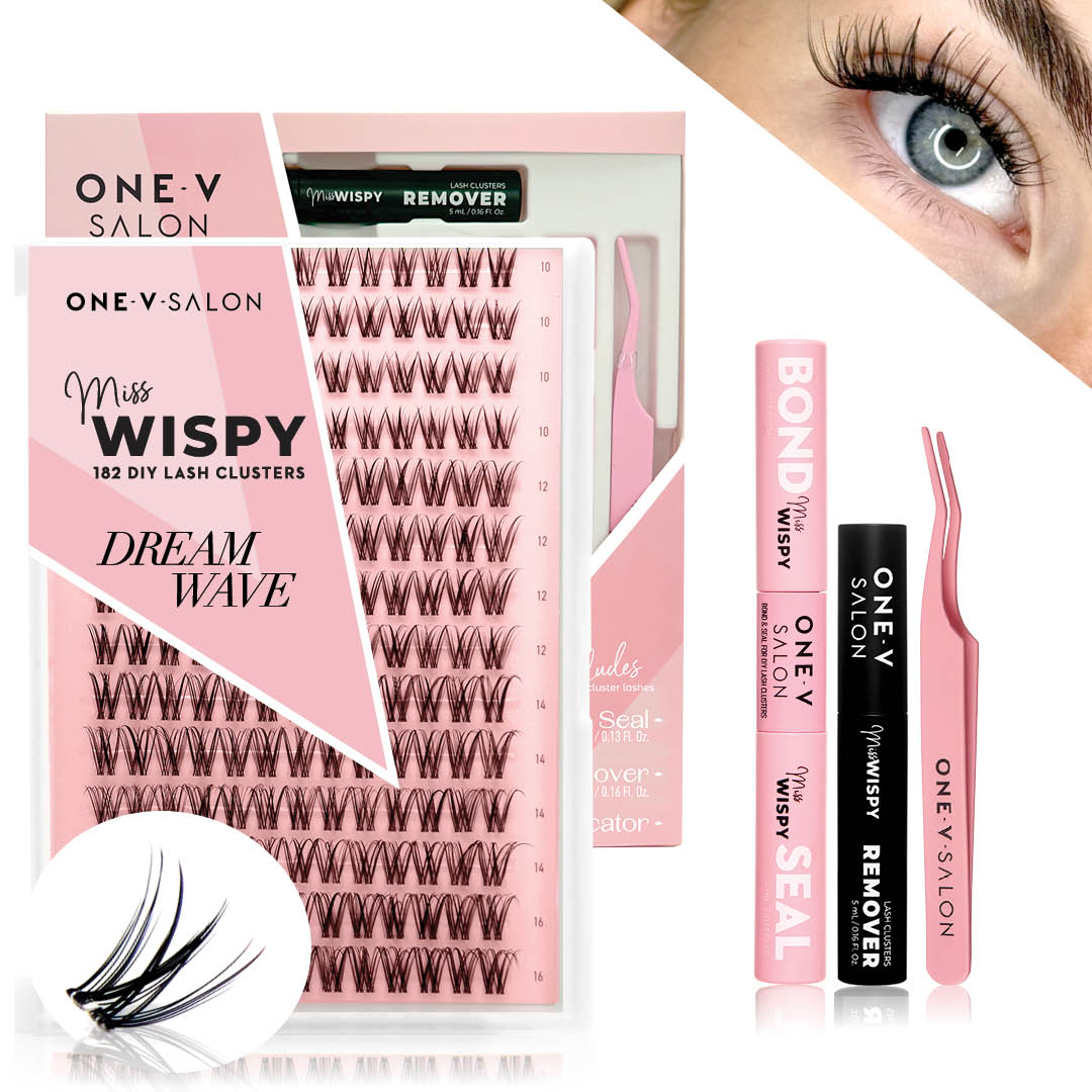 Miss Wispy Cluster Lashes - Dream Wave - 182 DIY Cluster lashes Complete Kit False Eyelashes ONE V SALON