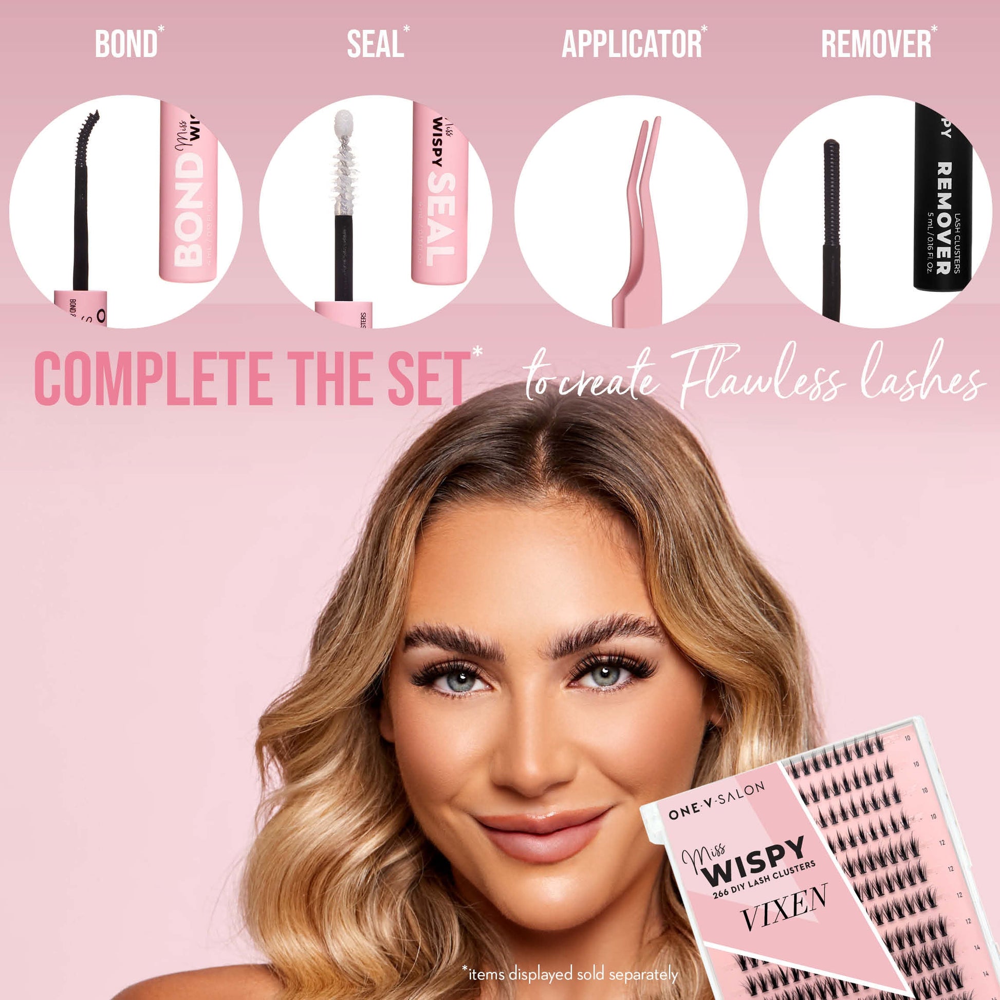 Miss Wispy Cluster lashes - Vixen - 266 cluster lashes False Eyelashes ONE V SALON