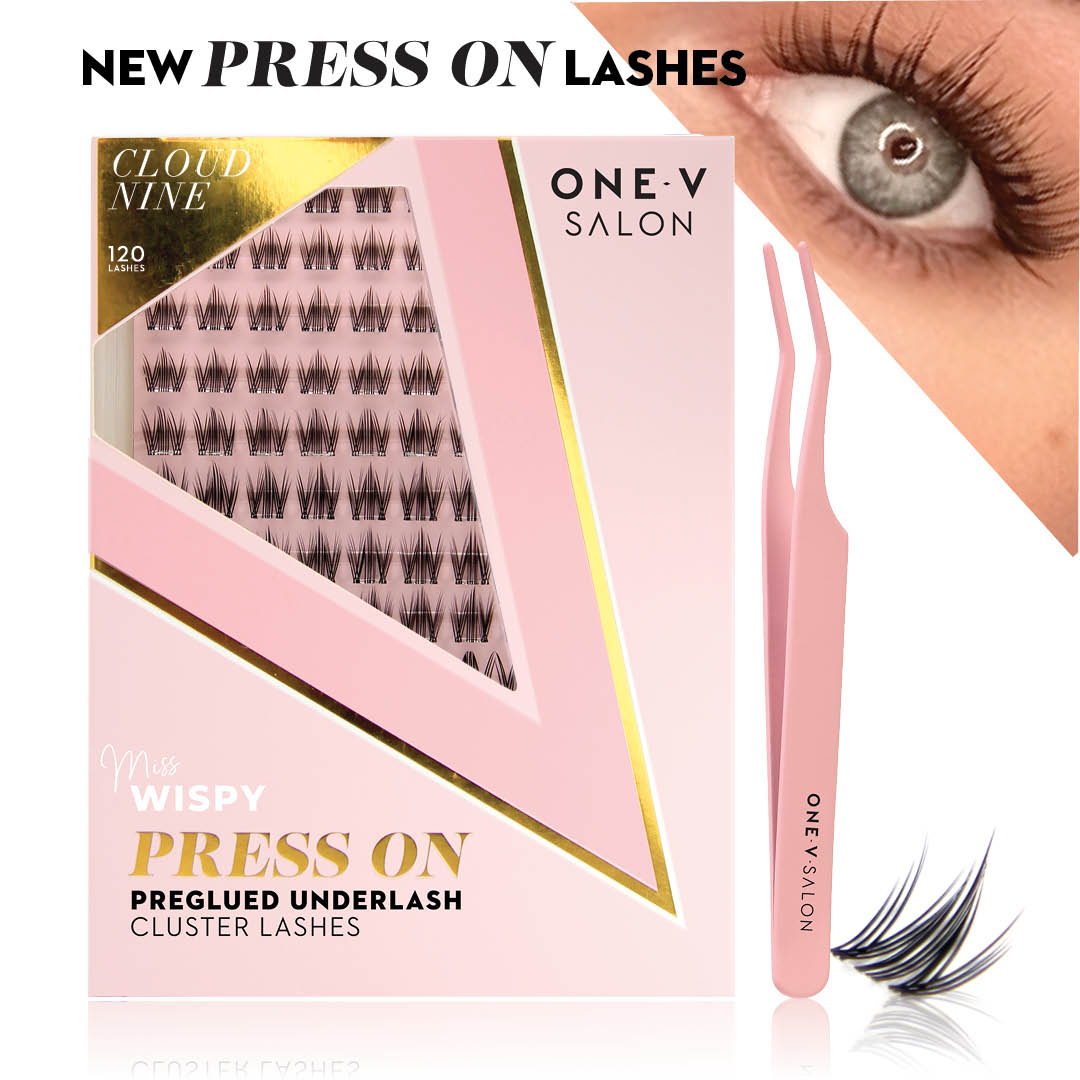 Cloud 9 Press On Pre-glued Under-lashes Cluster Lashes & Applicator False Eyelashes ONE V SALON
