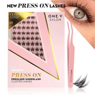 Cloud 9 Press On Pre-glued Under-lashes Cluster Lashes & Applicator False Eyelashes ONE V SALON