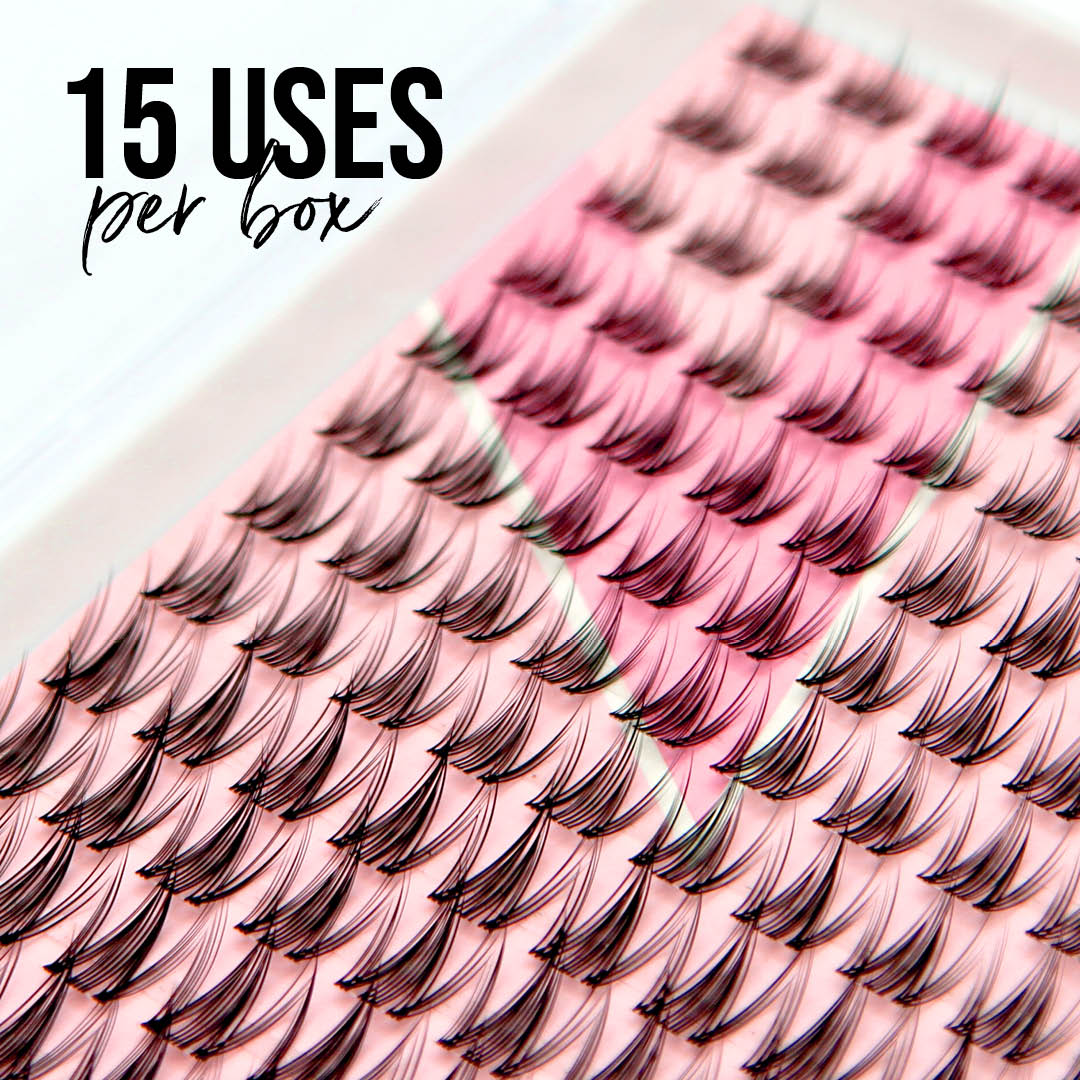 Cloud 9 Press On Pre-glued Under-lashes Cluster Lashes & Applicator False Eyelashes ONE V SALON