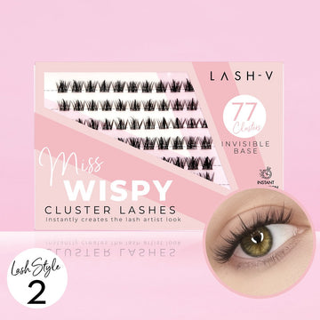 Miss Wispy Cluster Lashes - 77 Clusters Style 2 Pointed Wispies False Eyelashes One V Salon Style 2 - Pointed Wispies  