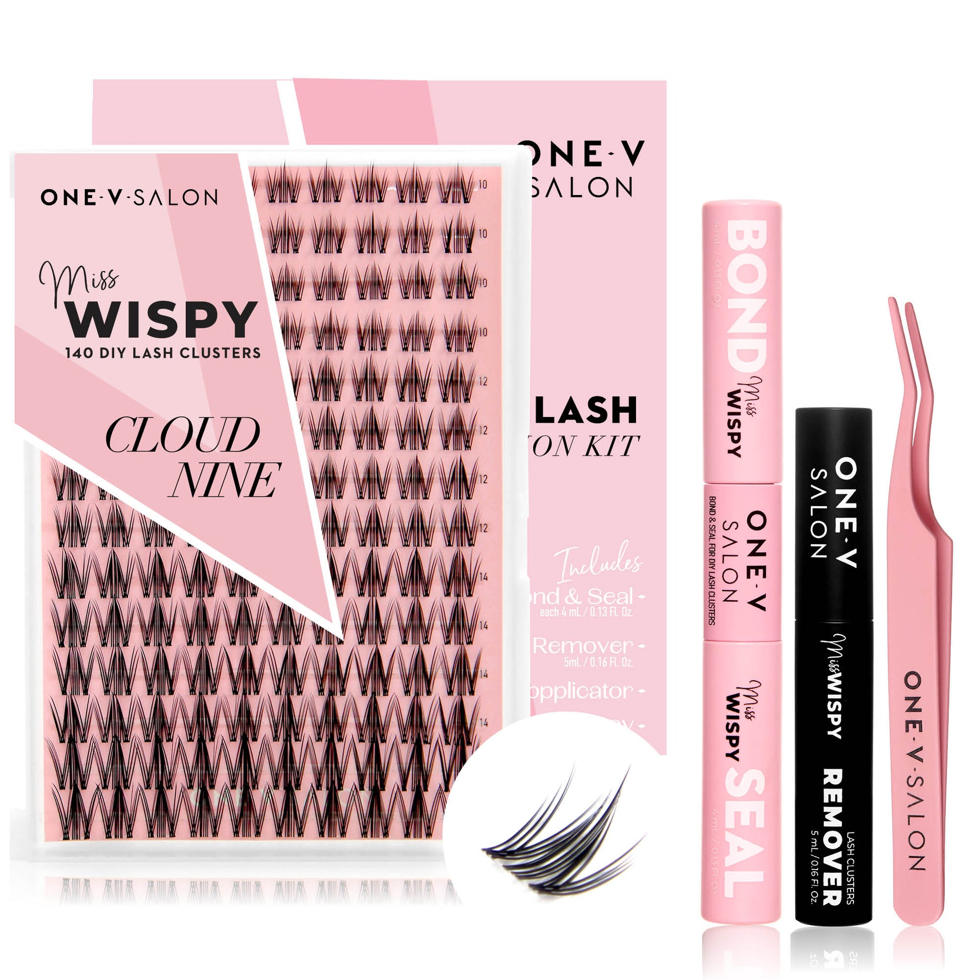 Miss Wispy Cluster Lashes - Cloud 9 - 140 DIY Cluster lashes Complete Kit False Eyelashes ONE V SALON