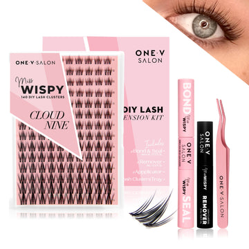 Miss Wispy Cluster Lashes - Cloud 9 - 140 DIY Cluster lashes Complete Kit False Eyelashes ONE V SALON