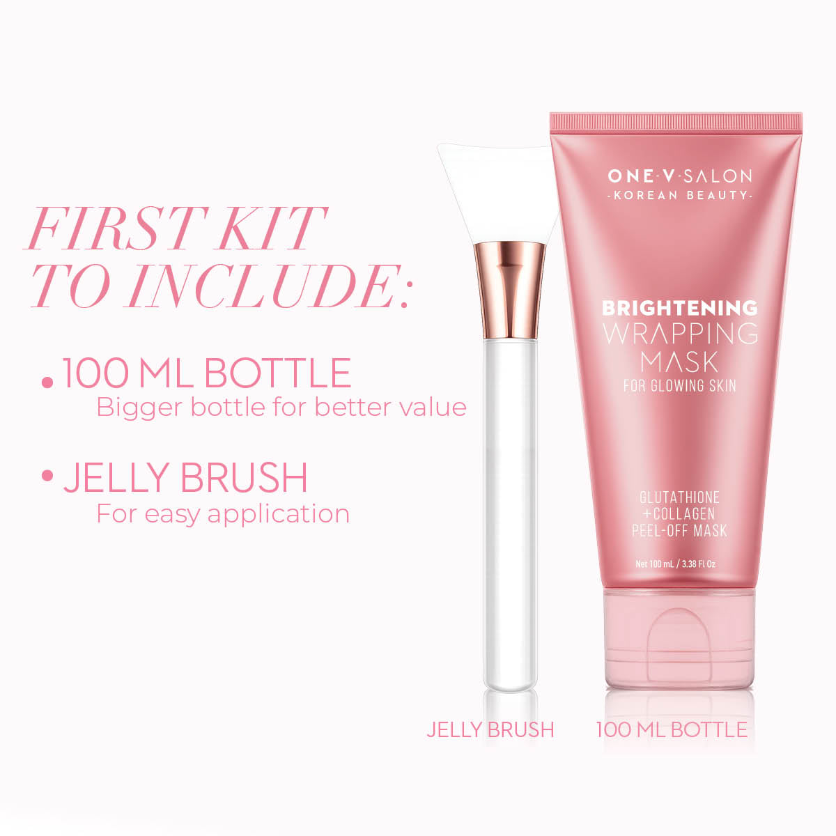 Brightening Wrapping Peel-Off Mask with Collagen | 100ml + Jelly Brush face mask ONE V SALON