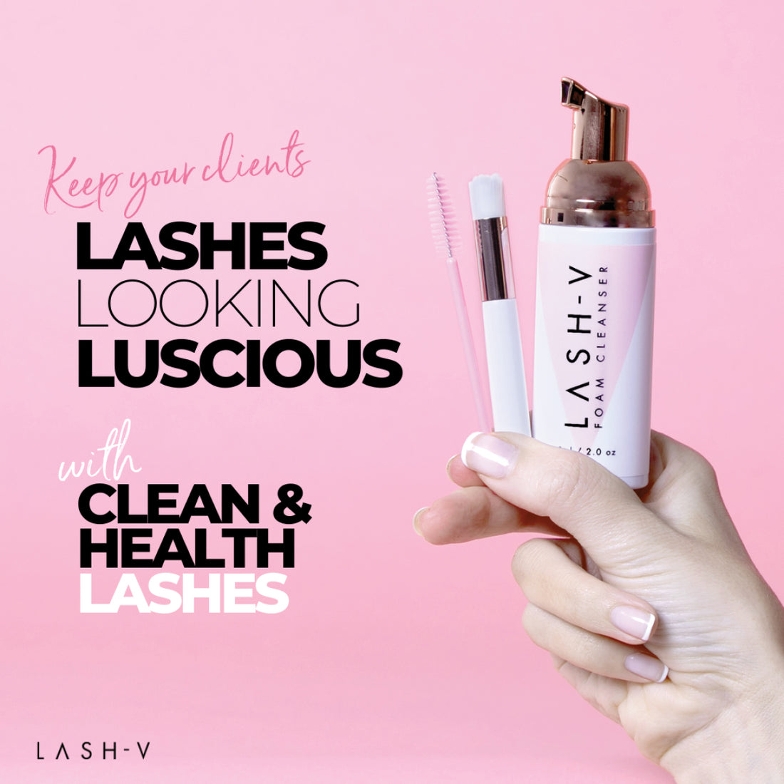 Lash Care Kit (Lash Shampoo + Cleansing brush + Mascara Wand) Aftercare Cleanser