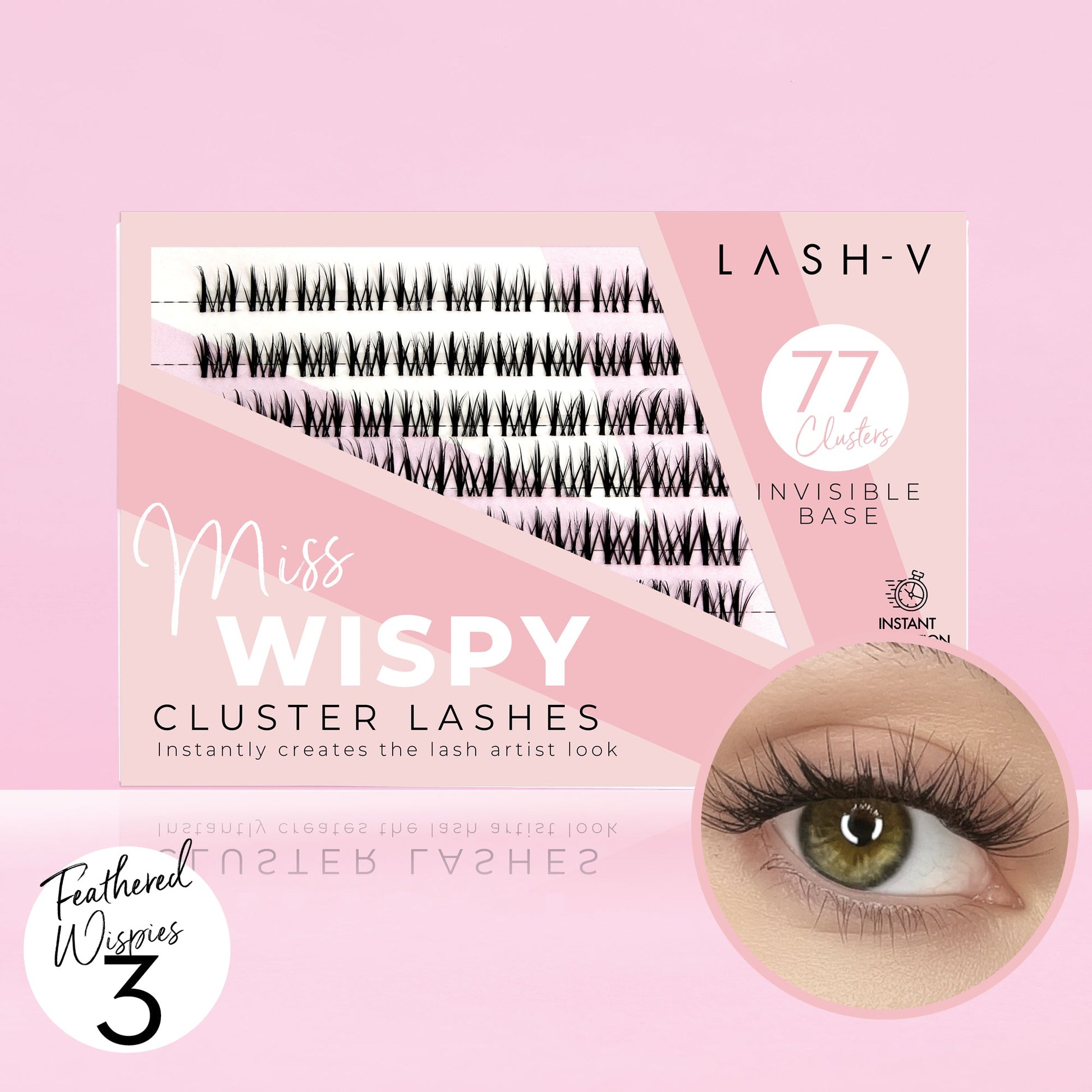 Miss Wispy Cluster Lashes - 77 Clusters False Eyelashes OneVSalon 3-Feathered Wispies  